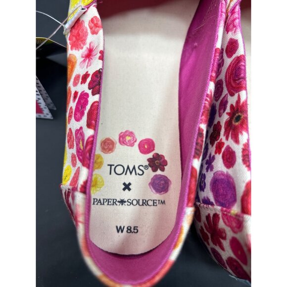 NWT TOMS X Paper Source Alpargata Rainbow Ombre Floral Print Shoes Size 8.5 - Picture 5 of 8